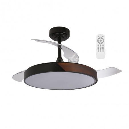 LED Folding Blade Fan Terno Black CCT Dim (72W)