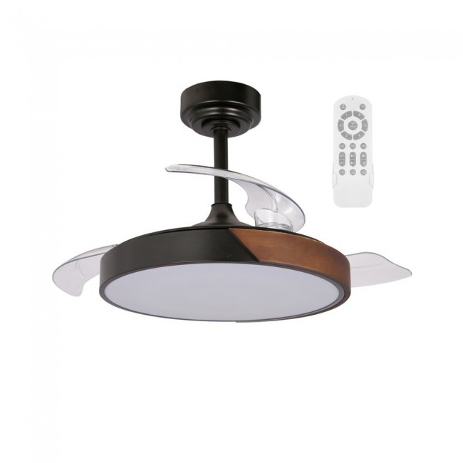 LED Folding Blade Fan Terno Mini Black CCT Dim (46W)