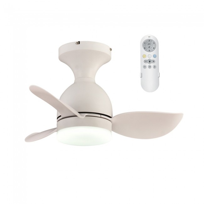 LED Ceiling Fan Fonfu White CCT Dim (20W)