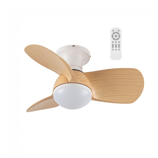 LED Ceiling Fan Mancado White+Beech CCT Dim (20W)