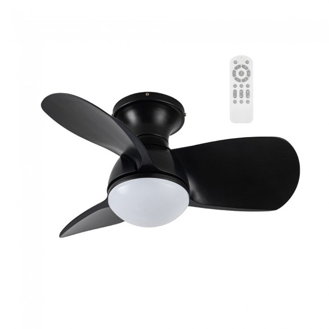 LED Ceiling Fan Mancado Black CCT Dim (20W)