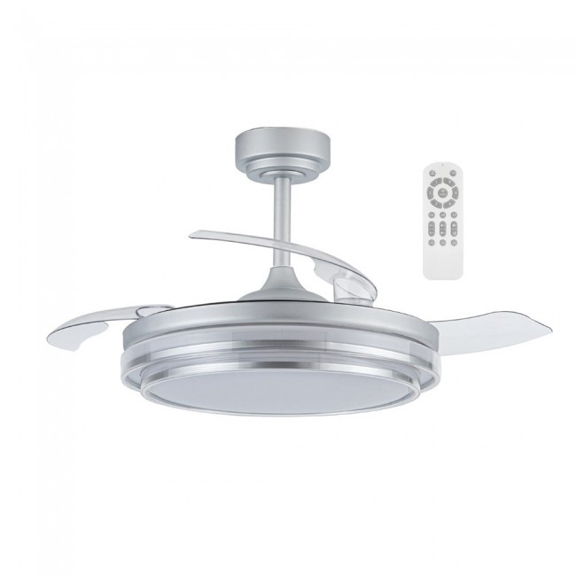 LED Fan Folding blades Mesina Silver CCT Dim (72W)