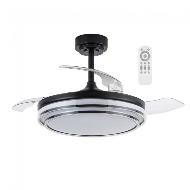 LED Fan Folding blades Mesina Black CCT Dim (72W)