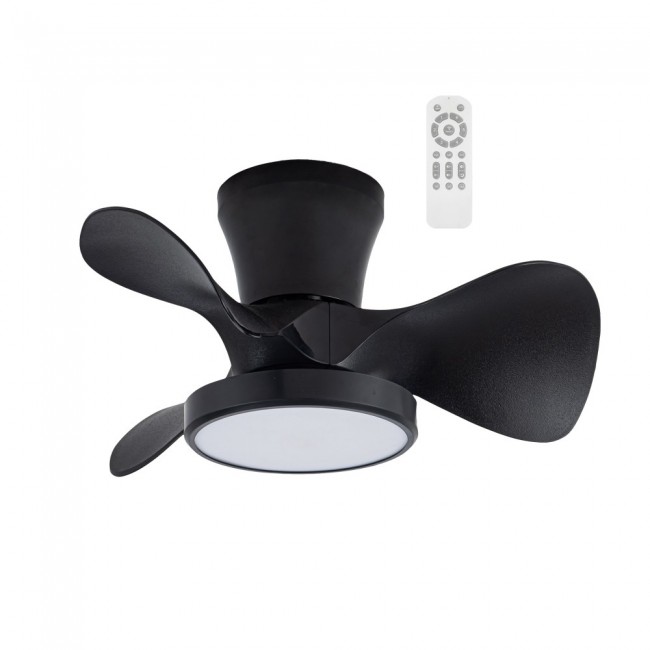 LED Ceiling Fan Merial Black CCT Dim (20W)