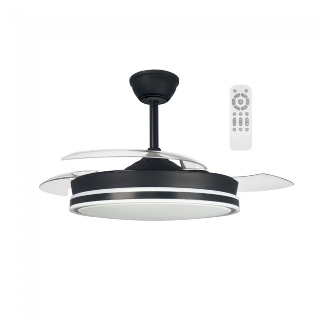 LED Ceiling Fan Folding Blades Surpino Black CCT Dim (45W)
