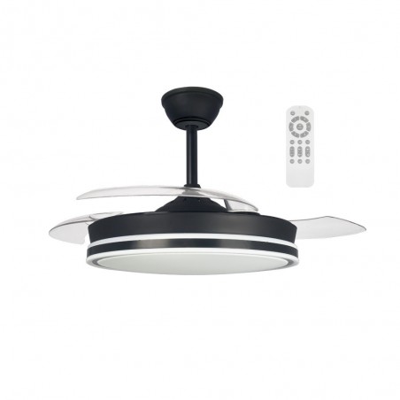 LED Ceiling Fan Folding Blades Surpino Black CCT Dim (45W)