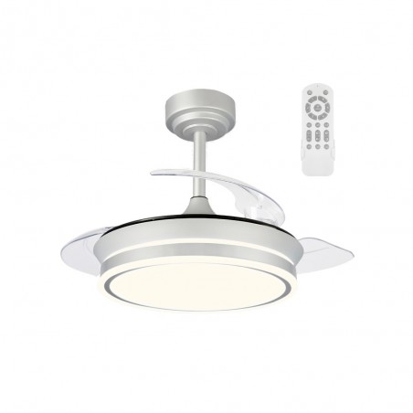 LED fan folding blades Perla Mini Grey CCT Dim (46W)
