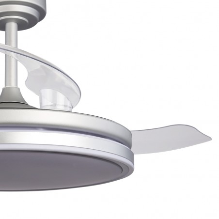 LED fan retractable blades Perla Grey CCT Dim (72W)