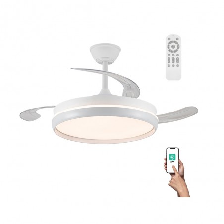 LED fan with retractable blades Michu Evo CCT Dim Smart (72W)