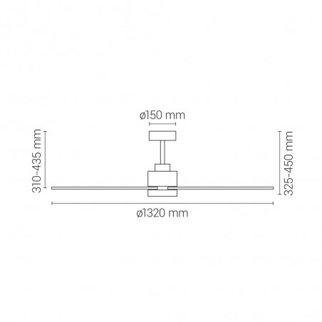 LED Ceiling Fan Dana IP66 CCT Dim (21W)