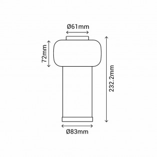 Rechargeable table lamp LED Vita CCT Dim (2.5W)