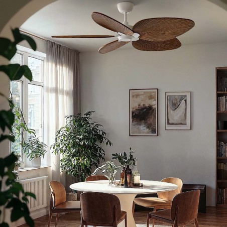 LED Ceiling Fan Alma 132 White 5 Blades CCT Dim (6.5W)