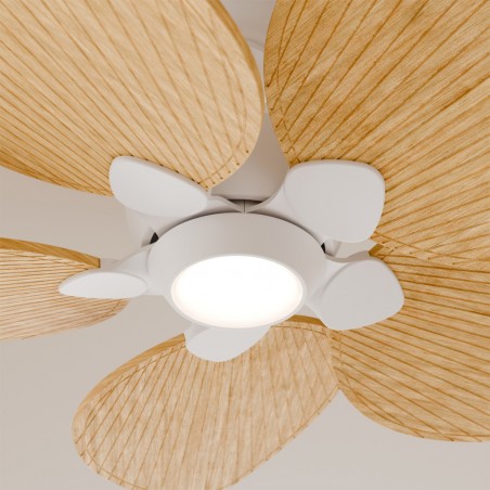 Ventilador de techo LED Alma 100 Blanco 5 Aspas CCT Dim (6.5W)