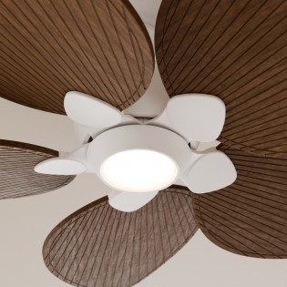 Ventilador de techo LED Alma 132 Blanco 5 Aspas CCT Dim (6.5W)