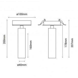 Ceiling spotlight adjustable Siena