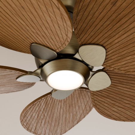 Ventilador LED Alma 132 Latón 5 Aspas CCT Dim (6.5W)