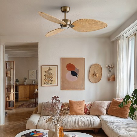 LED Ceiling Fan Alma 132 Brass 3 Blades CCT Dim (6.5W)