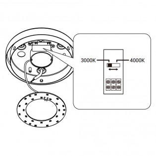 Plafón de techo LED para baños Nilo 2CCT (12W)