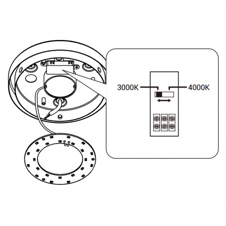 Plafón de techo LED para baños Nilo 2CCT (12W)