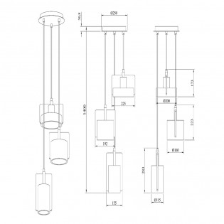 Pendant lamp Ninja Mix (3 lights)