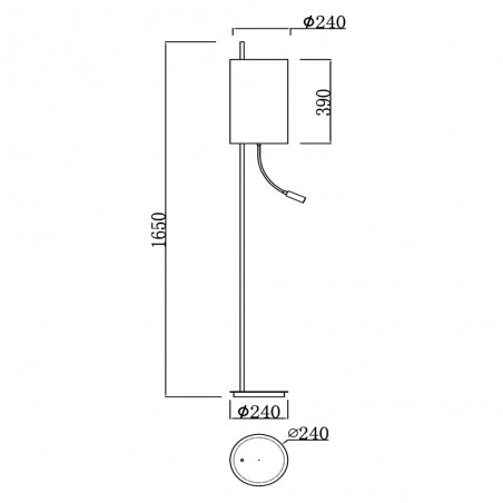 Floor lamp with reader LED Magic (3W)