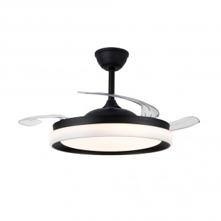 LED fan with retractable blades Nestera Eco Black CCT Dim (45W)
