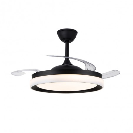 LED fan with retractable blades Nestera Eco Black CCT Dim (45W)