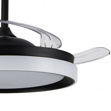 Ventilador LED con aspas retráctiles Nestera Eco Negro CCT Dim (45W)