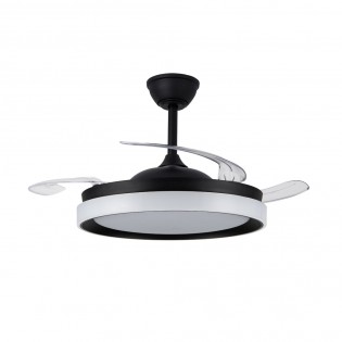 LED fan with retractable blades Nestera Eco Black CCT Dim (45W)