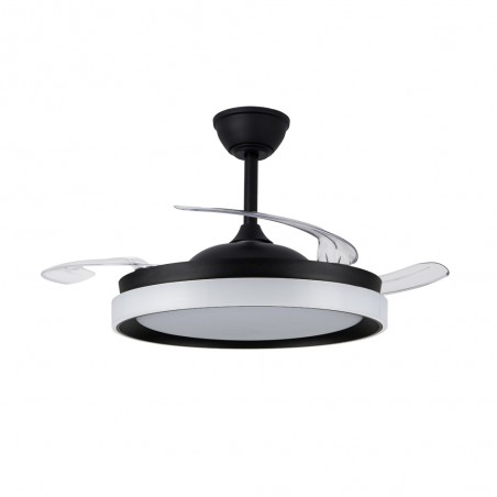 Ventilador LED con aspas retráctiles Nestera Eco Negro CCT Dim (45W)