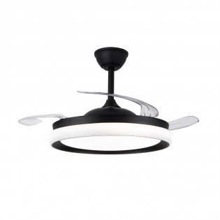 LED fan with retractable blades Nestera Eco Black CCT Dim (45W)