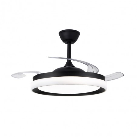 LED fan with retractable blades Nestera Eco Black CCT Dim (45W)