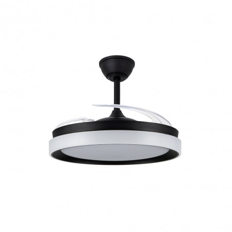 Ventilador LED con aspas retráctiles Nestera Eco Negro CCT Dim (45W)
