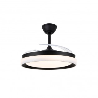 Ventilador LED con aspas retráctiles Nestera Eco Negro CCT Dim (45W)