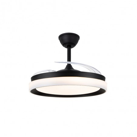 Ventilador LED con aspas retráctiles Nestera Eco Negro CCT Dim (45W)