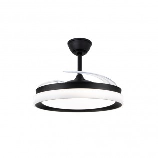 LED fan with retractable blades Nestera Eco Black CCT Dim (45W)