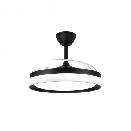 LED fan with retractable blades Nestera Eco Black CCT Dim (45W)