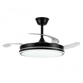 LED fan with retractable blades Miso Evo Black CCT Dim (72W)