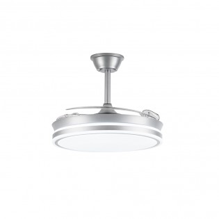 Ventilador LED con aspas retráctiles Miso Evo Plata CCT Dim (72W)