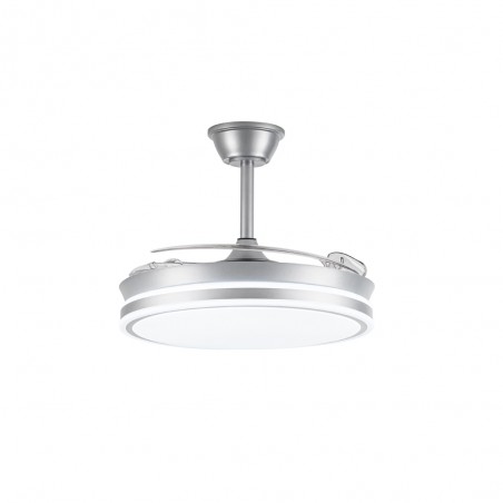 LED fan with retractable blades Miso Evo Argent CCT Dim (72W)