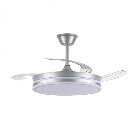 LED fan with retractable blades Miso Evo Argent CCT Dim (72W)