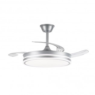 LED fan with retractable blades Miso Evo Argent CCT Dim (72W)
