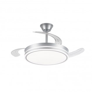 LED fan with retractable blades Miso Evo Argent CCT Dim (72W)