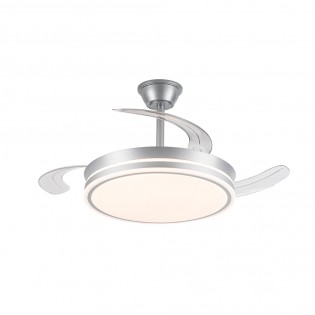 LED fan with retractable blades Miso Evo Argent CCT Dim (72W)