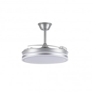 LED fan with retractable blades Miso Evo Argent CCT Dim (72W)