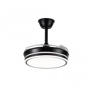 Ventilador LED con aspas retráctiles Miso Mini Evo Negro CCT Dim (46W)