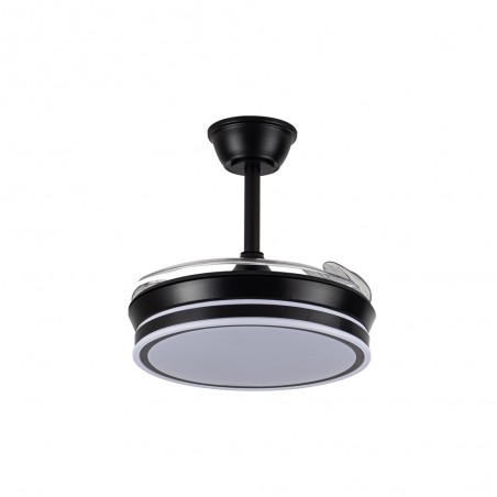 Ventilador LED con aspas retráctiles Miso Mini Evo Negro CCT Dim (46W)