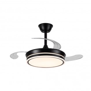 Ventilador LED con aspas retráctiles Miso Mini Evo Negro CCT Dim (46W)