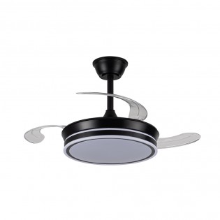 Ventilador LED con aspas retráctiles Miso Mini Evo Negro CCT Dim (46W)