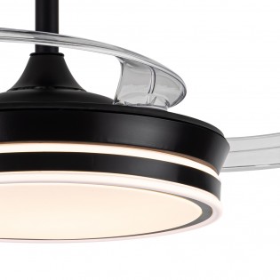 Ventilador LED con aspas retráctiles Miso Mini Evo Negro CCT Dim (46W)